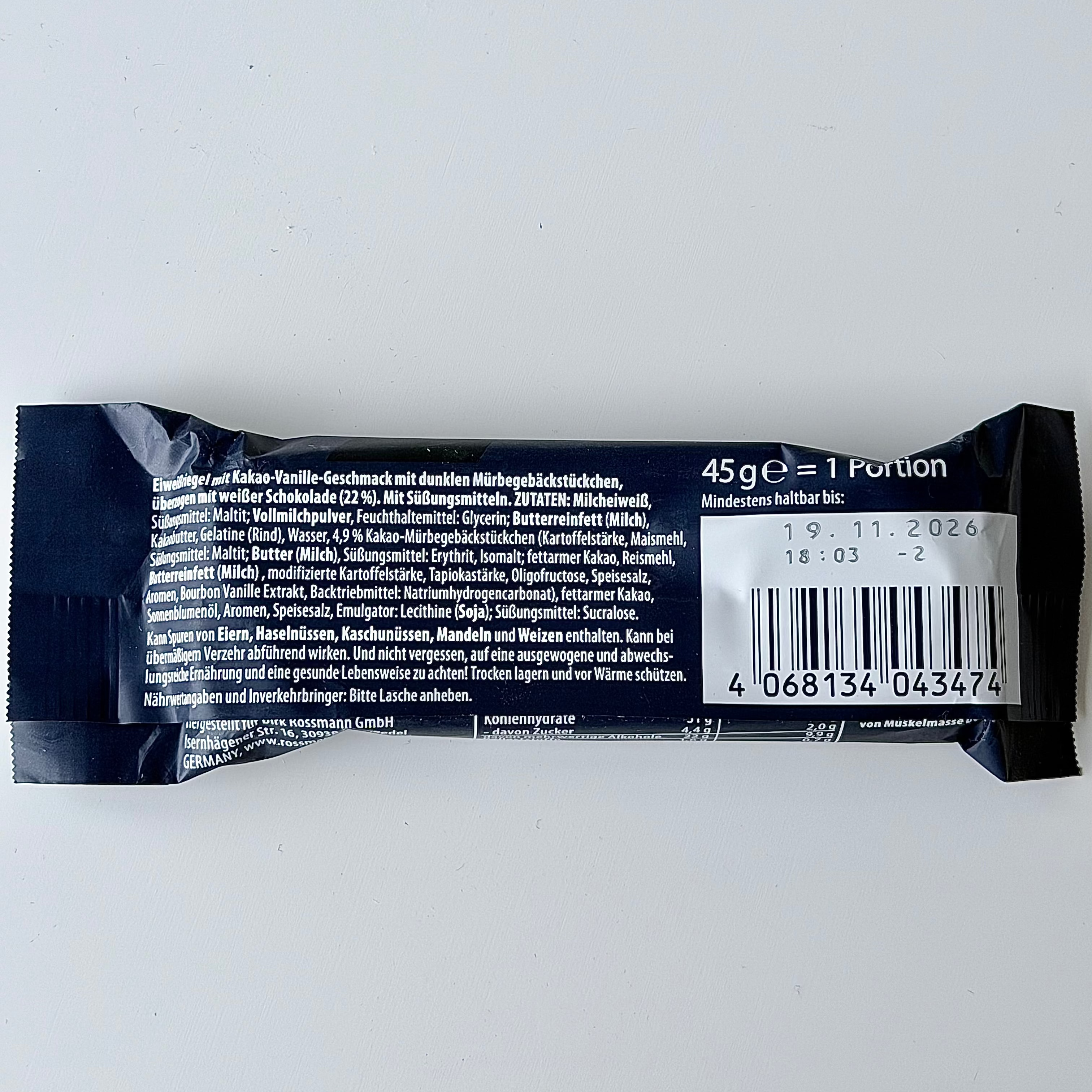 Barre protéinée Black & White cookie